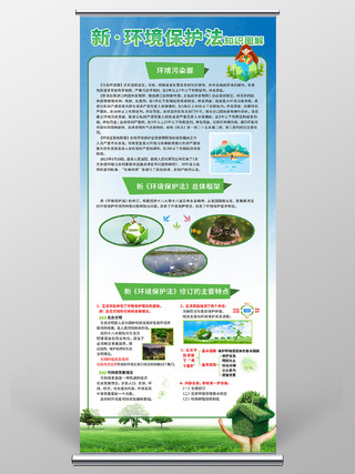 绿色城市环保保护环境共享文明文明城市展架易拉宝宣传环境保护法